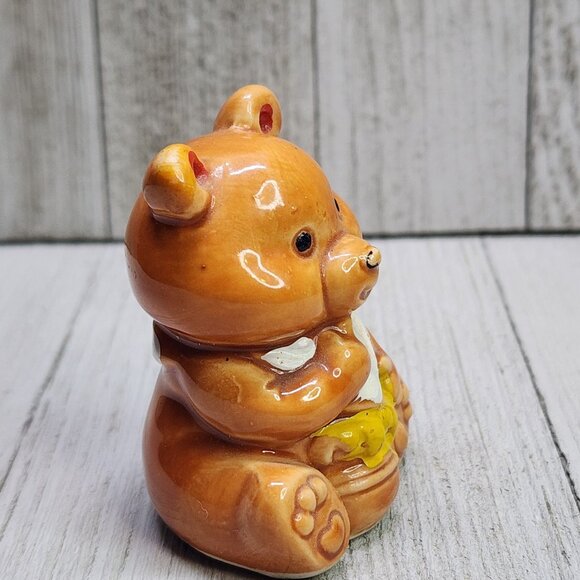 Vintage Teddy Bear Cub Toothpick Holder Ceramic Glazed 3'' JAPAN - Picture 2 of 8